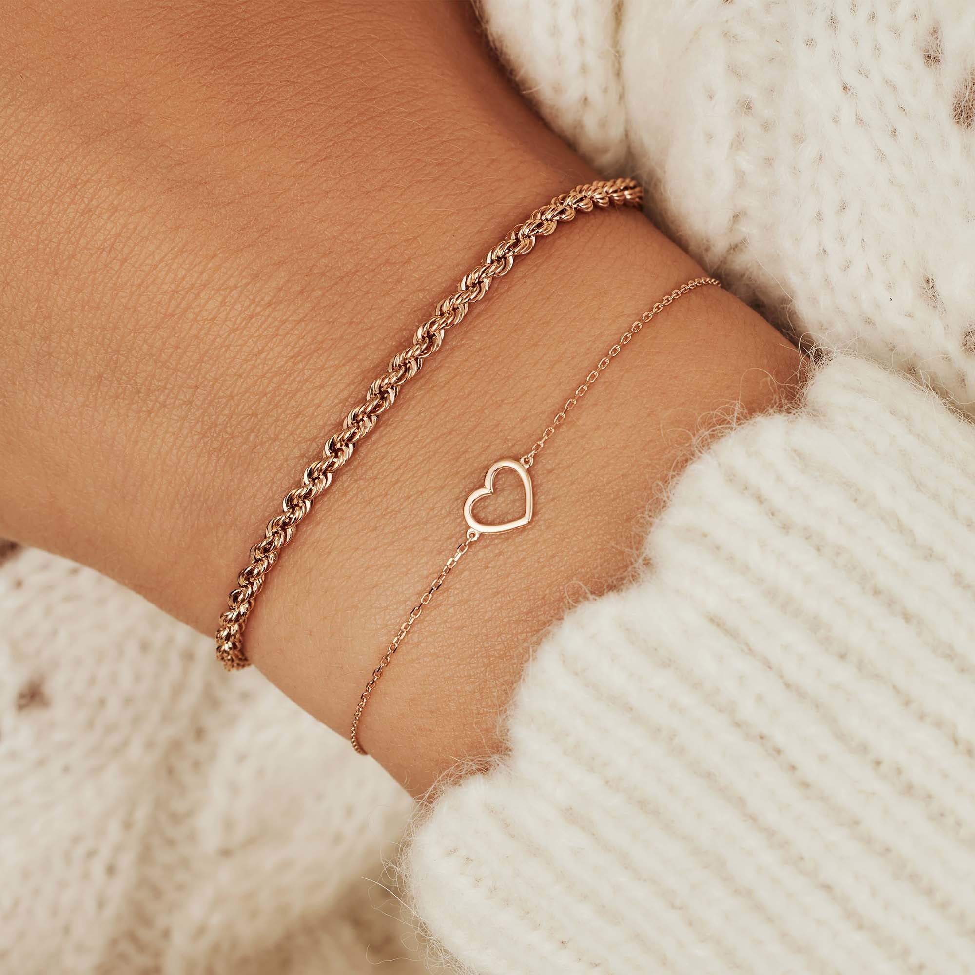 La Concorde Amore 14 karat rose gold bracelet with heart - Image 4